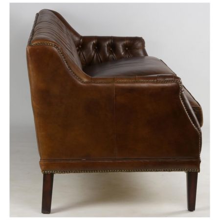 Chesterfield Sofa Ledersofa klassisch französisch Retro Echtleder