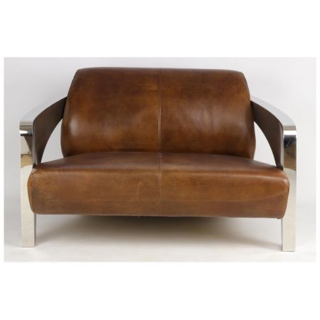 Art Deco Retro Clubsofa Ledersofa Echtleder Sofa französisch klassisch