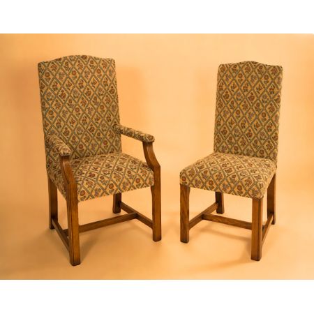 Upholstered Square Leg Chair - Side