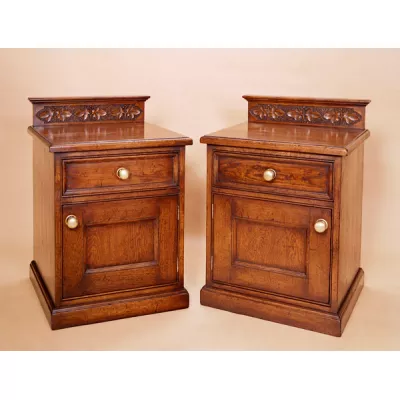 "Enclosed Bedside Cabinet - Carved"