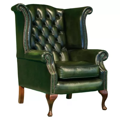 Abbey Scroll Wing Chair Handpatiniert
