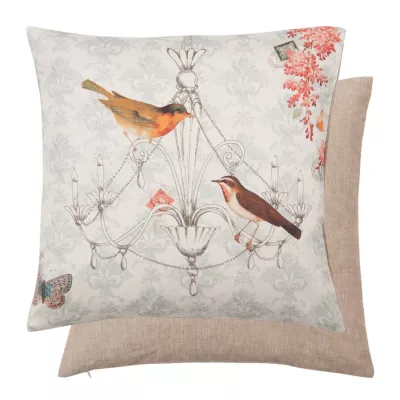 Clayre & Eef Paradis D`oiseaux Kissenhülle Kissen Wendemuster ca. 40 x 40 cm