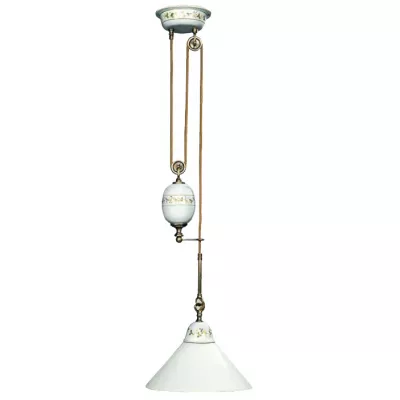 Pendelleuchte Keramik 30 cm Blattgewirr