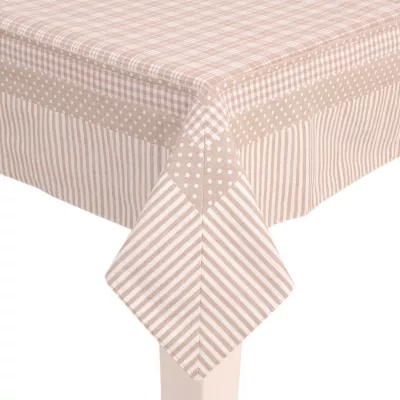 Clayre & Eef Tischdecke natur gemustert 150x250cm