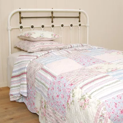 Clayre & Eef Tagesdecke rosa/hellblau 180x260cm