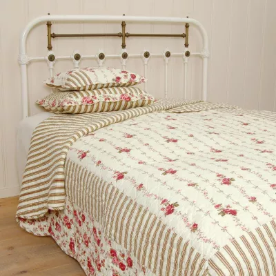 Clayre & Eef Tagesdecke Blumen/Streifen 180x260