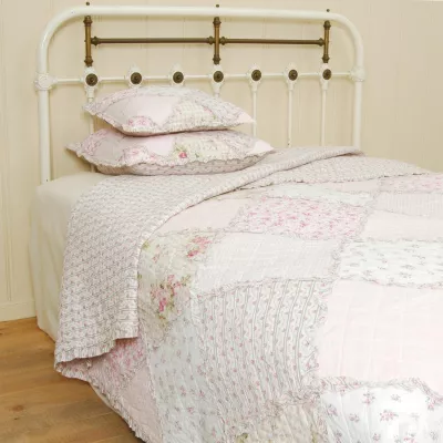 Clayre & Eef Tagesdecke weiß/rosa 180x260