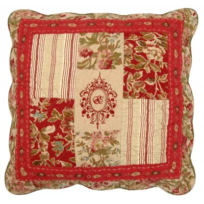 Clayre & Eef Kissenhülle Rot/Rosa/Blumen 50x50