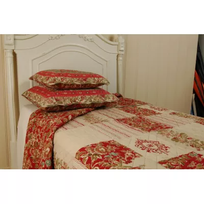 Clayre & Eef Tagesdecke Rot/Rosa/Blumen 260x260