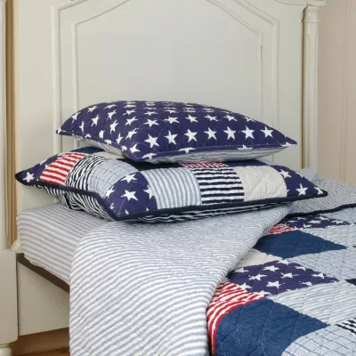 Clayre & Eef Tagesdecke Blau/Sterne 140x220