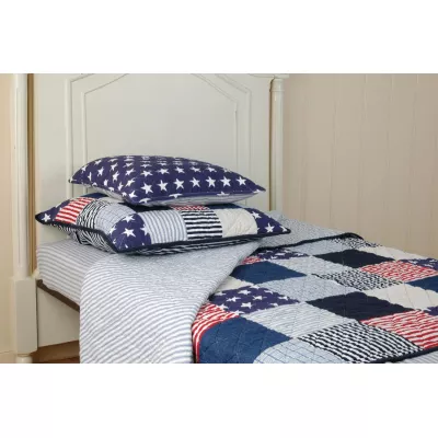 Clayre & Eef Tagesdecke Blau/Sterne 260x260