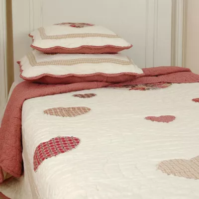 Clayre & Eef Tagesdecke "Herzchen" 140x220