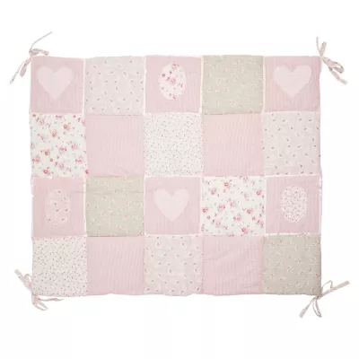 Clayre & Eef Krabbeldecke Babydecke Herzen Rosa ca. 85 x 105 cm