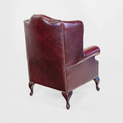 Chesterfield Ohrensessel "Queen Anne" in Birch Antique Red - sofort lieferbar