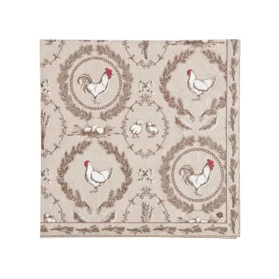 Clayre & Eef 20 Papierservietten 33 x 33 cm Rooster and Chicken