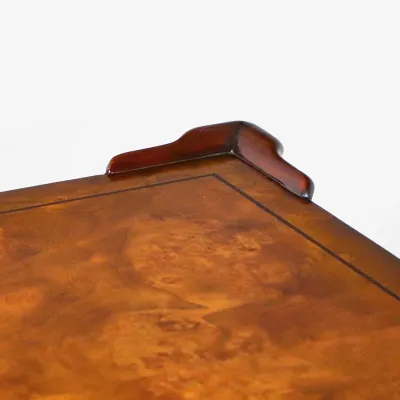Englischer Sofatisch "Marcus" mit Schubladen, Burr Walnut Couchtisch