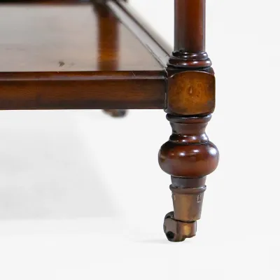 Englischer Sofatisch "Marcus" mit Schubladen, Burr Walnut Couchtisch