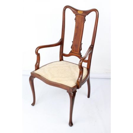 edwardianischer Stuhl / open arm chair aus Mahagoni