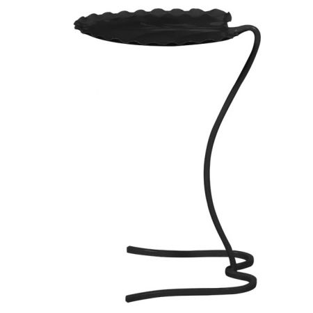 Gartentisch Beistelltisch "Leaf Lili" in Schwarz