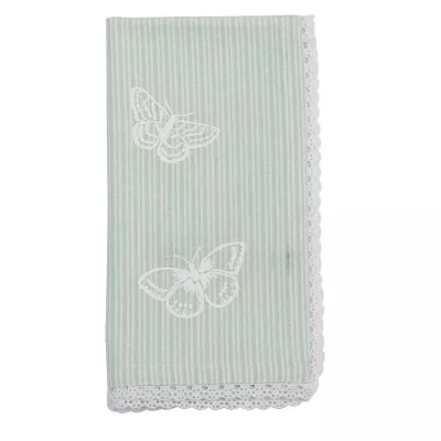 Clayre & Eef Servietten "Stripes and Butterflies" 6 Stück Grün