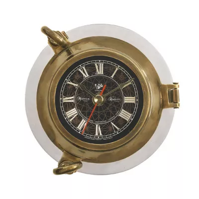 Authentic Models Uhr - Porthole Clock, Aluminium SC043