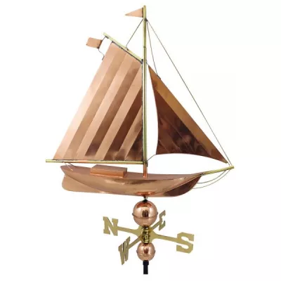 Maritim by Morris Wetterfahne - Segelboot, Kupfer/Messing, L: 75cm, H: 78/104cm