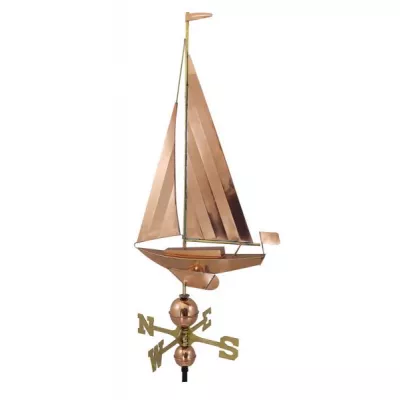 Maritim by Morris Wetterfahne - Segelyacht, Kupfer/Messing, L: 54cm, H: 95/122cm