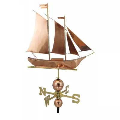 Maritim by Morris Wetterfahne - Segelschiff, Kupfer/Messing, L: 60cm, H: 56/103cm