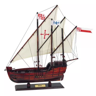 Maritim by Morris Karavelle - Nina, Holz mit Stoffsegel, L: 40cm, H: 43cm