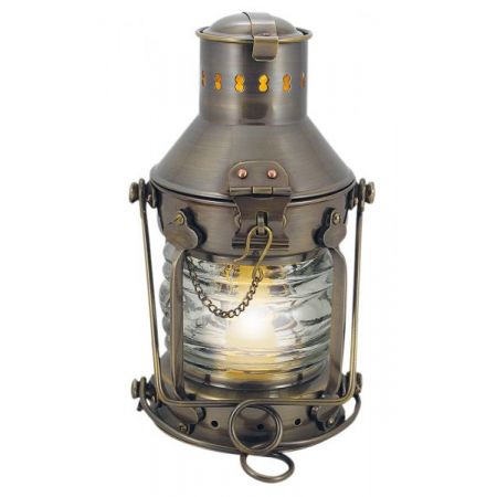 Ankerlampe, Messing antik, elektrisch 230V, E14, 25W, H: 24cm, Ø: 12cm