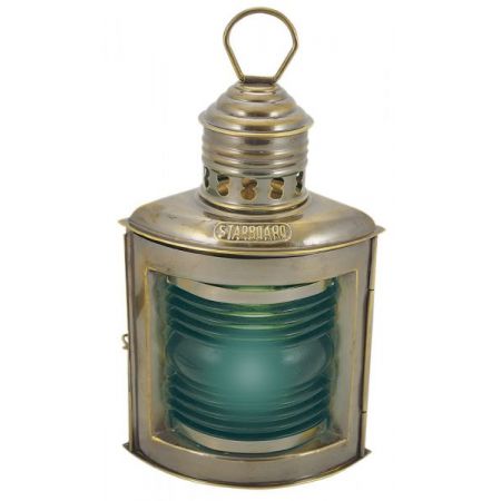 Steuerbordlampe, Messing antik, elektrisch 230V, E14, 25W, H: 23cm