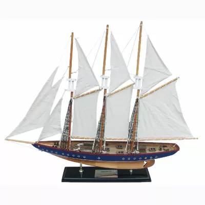 Maritim by Morris Segelschiff, Holz mit Stoffsegel, mit Messing-Schild, L: 71cm, H: 56cm