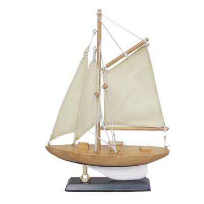 Maritim by Morris Segel-Yacht, Holz mit Stoffsegel, L: 15cm, H: 22,5cm