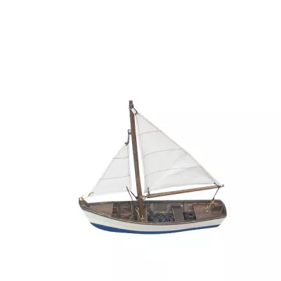 Maritim by Morris Fischerboot, Holz mit Stoffsegel, L: 16cm, H: 14,5cm