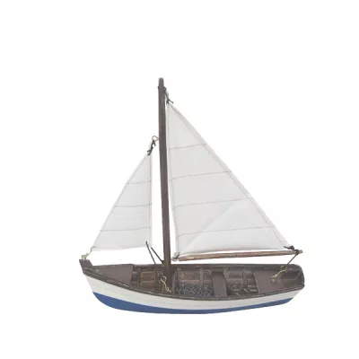 Maritim by Morris Fischerboot, Holz mit Stoffsegel, L: 19cm, H: 20cm