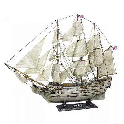 Maritim by Morris Schiffsmodell - H.M.S.Victory, Holz mit Stoffsegel, auf alt gemacht, L: 86cm, H: 74cm