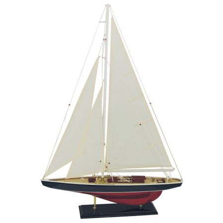 Segel-Yacht, Holz mit Stoffsegel, L: 60cm, H: 86cm
