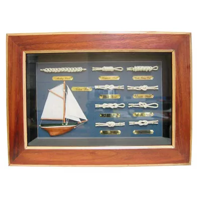 Maritim by Morris Knotentafel hinter Glas, Holz, 36x26cm - Knotennamen in ENGLISCH