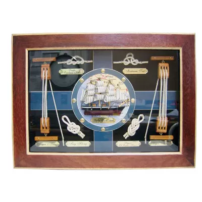 Maritim by Morris Knotentafel hinter Glas, Holz, 38x28cm - Knotennamen in ENGLISCH