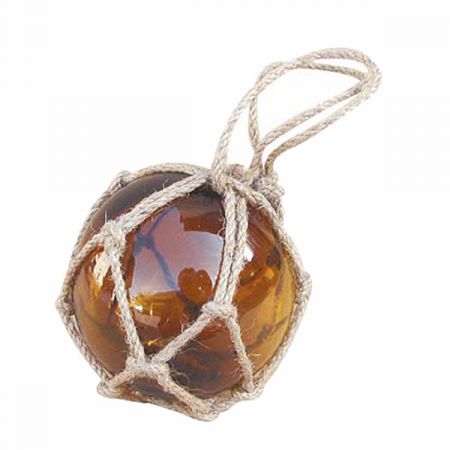 Maritim by Morris Fischer-Kugel, amber, Glas mit Netz, Ø: 7,5cm