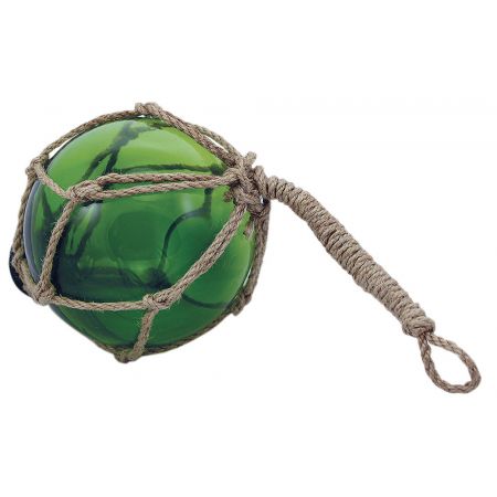 Fischer-Kugel, grün, Glas mit Netz, Ø: 10cm