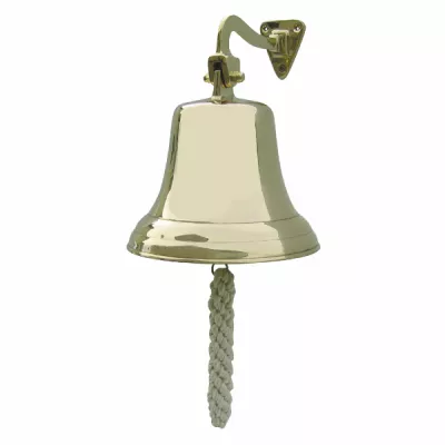 Maritim by Morris Schiffsglocke, leichte Ausführung, Messing, mit Halter & Bändsel, Ø: 17,5cm