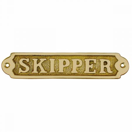 Türschild - SKIPPER, Messing, 17x3,5cm