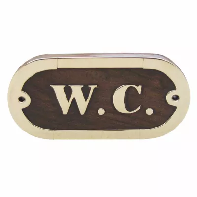 Maritim by Morris Türschild - W.C., Holz/Messing, 10,5x5cm
