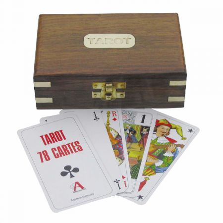 Tarot-Kartenspiel in der Holzbox, 14,5x9,5x4,5cm