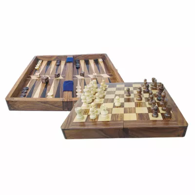 Maritim by Morris Spiel - Schach & Backgammon, Holz, aufgeklappt: 25,5x25,5x2,2cm