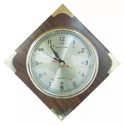 Maritim by Morris Uhr im Holz, Quartzwerk, Ø: 10cm, 18x18cm