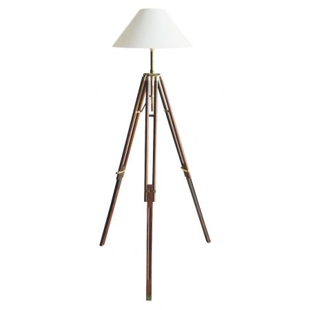 Maritim by Morris Stativ-Lampe, Holz/Messing, elektrisch 230V, E14, H: 166/187cm, Ø: 50cm