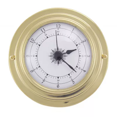 Maritim by Morris Uhr, Messing, mit Quartzwerk, Ø: 9,8/6,3cm, H: 3cm