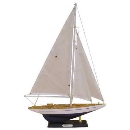 Segel-Yacht - ENTERPRISE, Holz mit Stoffsegel, L: 32cm, H: 49cm
